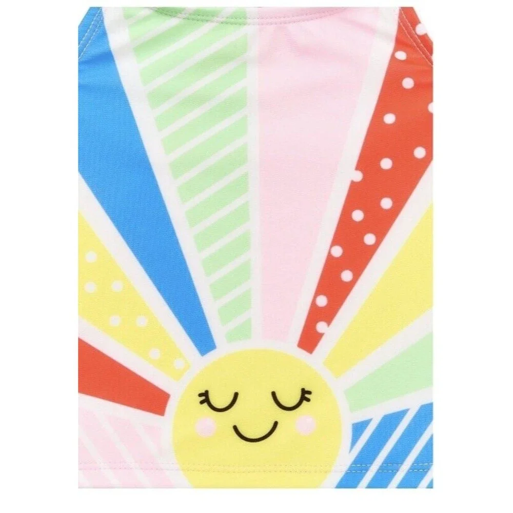 Wonder Nation Swimsuit Toddler Girls Tankini pink with colorful Sun Bikini 2T